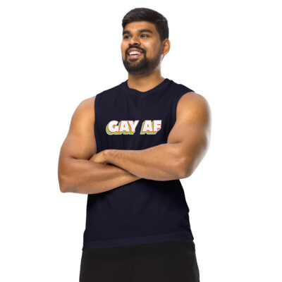 Gay AF muscle shirt navy